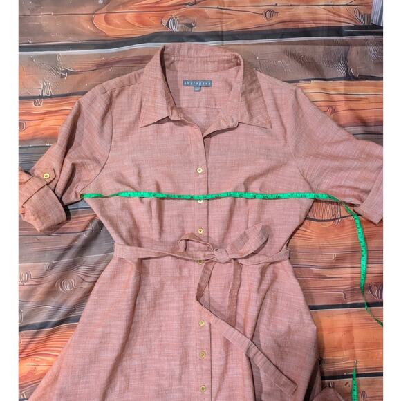 Sharagano Collared Short Tie Waist Dress Size 14 - Picture 6 of 8